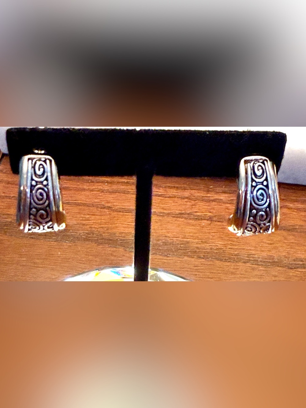 Silver tone  Swirl Hoop Earrings